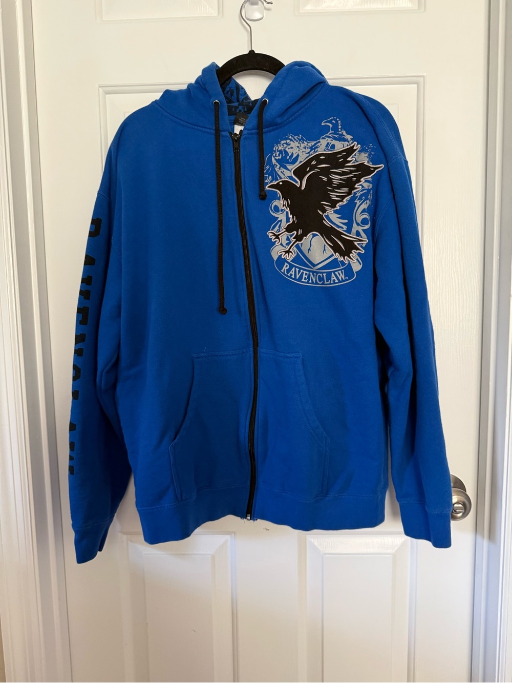 Harry Potter Ravenclaw Crest Zip Up Hoodie Universal Studios Parks Blue Large